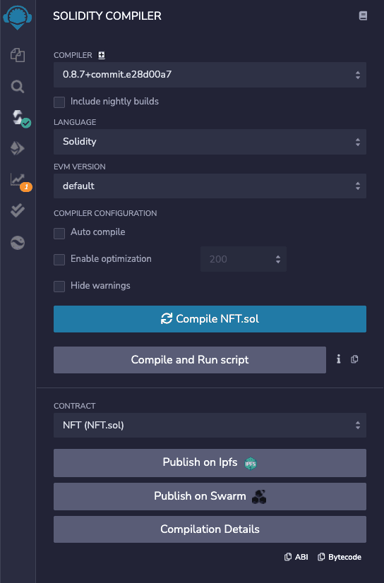 remix Avalanche L1 evm sc ABI